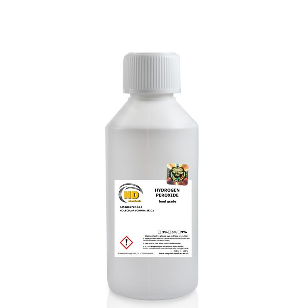 (9%, 250ml) Hydrogen Peroxide 3% 6% 9% 12%  Food Grade