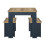 Birlea Harper Navy Dining Table & bench set 3