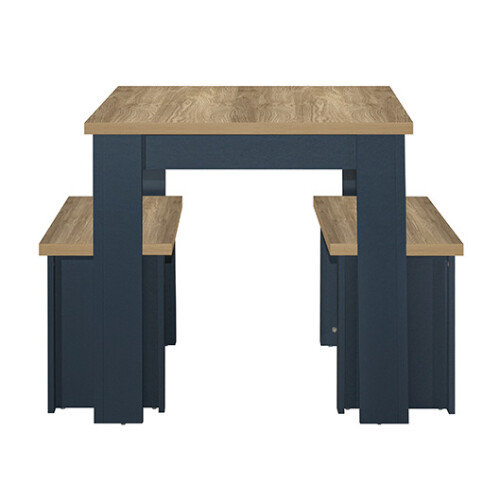 Birlea Harper Navy Dining Table & bench set 2