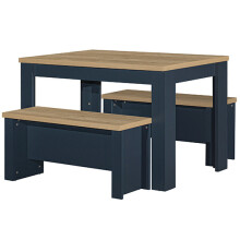 Harper Navy Dining Table & bench set