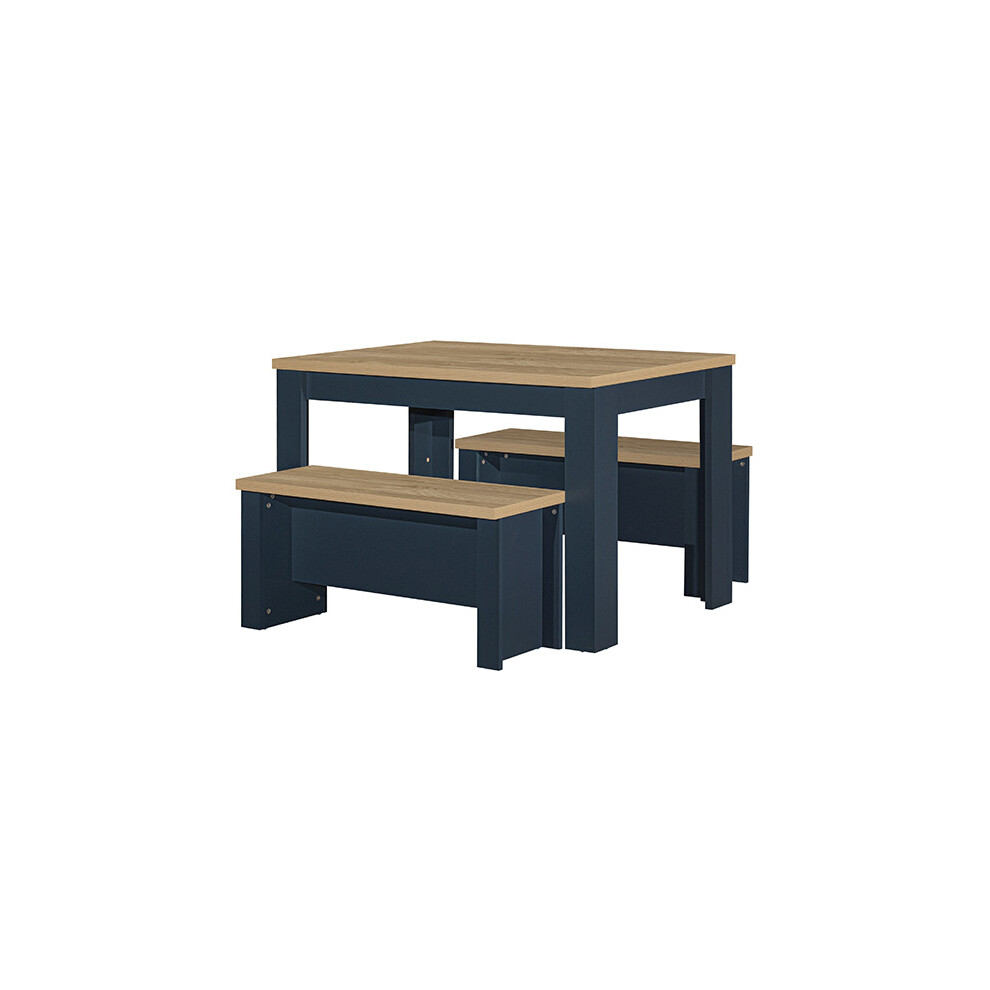 Harper Navy Dining Table & bench set