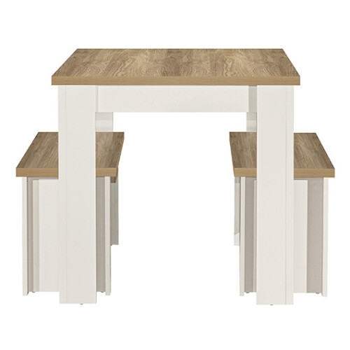 Birlea Harper Cream Dining Table & bench set 2