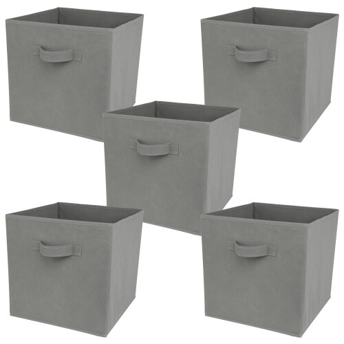 Charles Jacobs (Grey, 5pcs) Charles Jacobs Fabric Storage Boxes for Cube Units