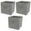 Charles Jacobs (Grey, 3pcs) Charles Jacobs Fabric Storage Boxes for Cube Units 1