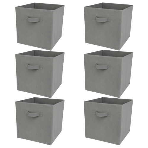 Charles Jacobs (Grey, 6pcs) Charles Jacobs Fabric Storage Boxes for Cube Units