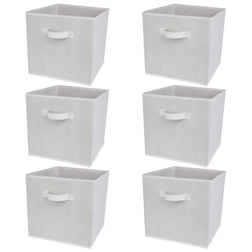 Charles Jacobs (White, 6pcs) Charles Jacobs Fabric Storage Boxes for Cube Units