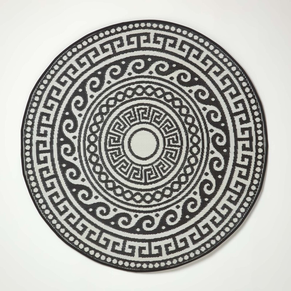 Rae Yellow Round Outdoor Rug, 180 cm