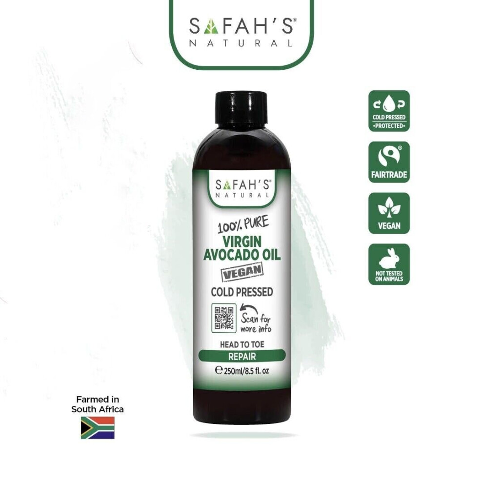 Safah's Natural Cold Pressed 100% Pure Virgin Avocado Oil 250 Ml