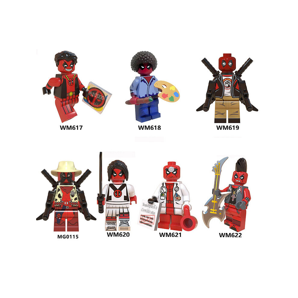 Photos - Construction Toy 7pcs Deadpool Range of Character Building Blocks for Children