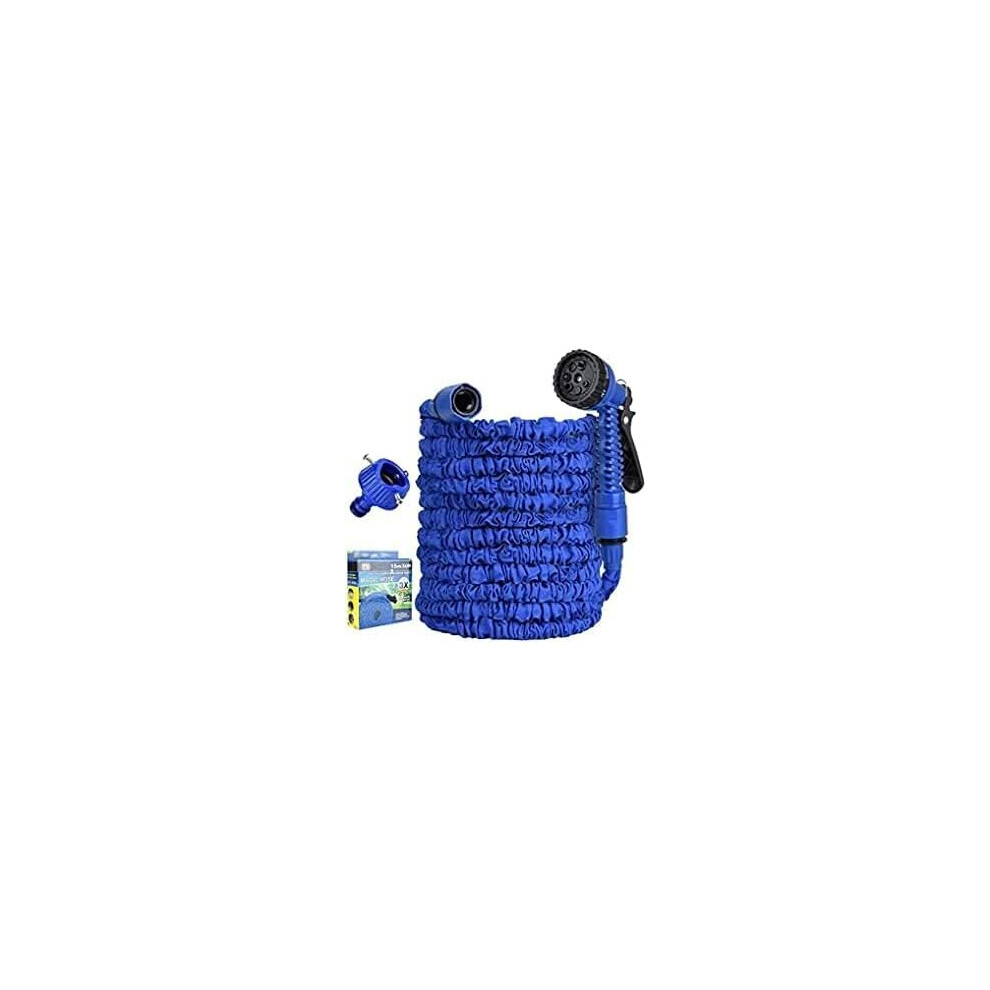 (250FT, Blue) Expanding Garden Water Hose Pipe with 7 Function