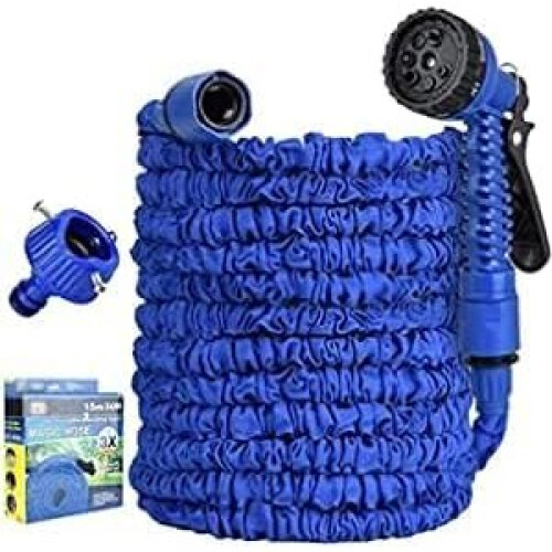 (200FT, Blue) Expanding Garden Water Hose Pipe with 7 Function