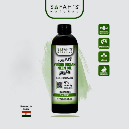 Safah's Natural Cold Pressed 100% PURE VIRGIN INDIAN NEEM OIL 250 ML