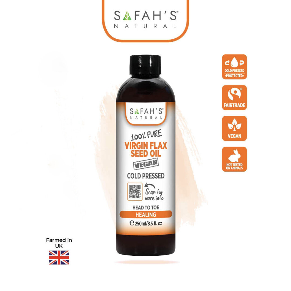 Safah's Natural Cold Pressed 100% Pure Virgin Flax Seed Oil 250 Ml