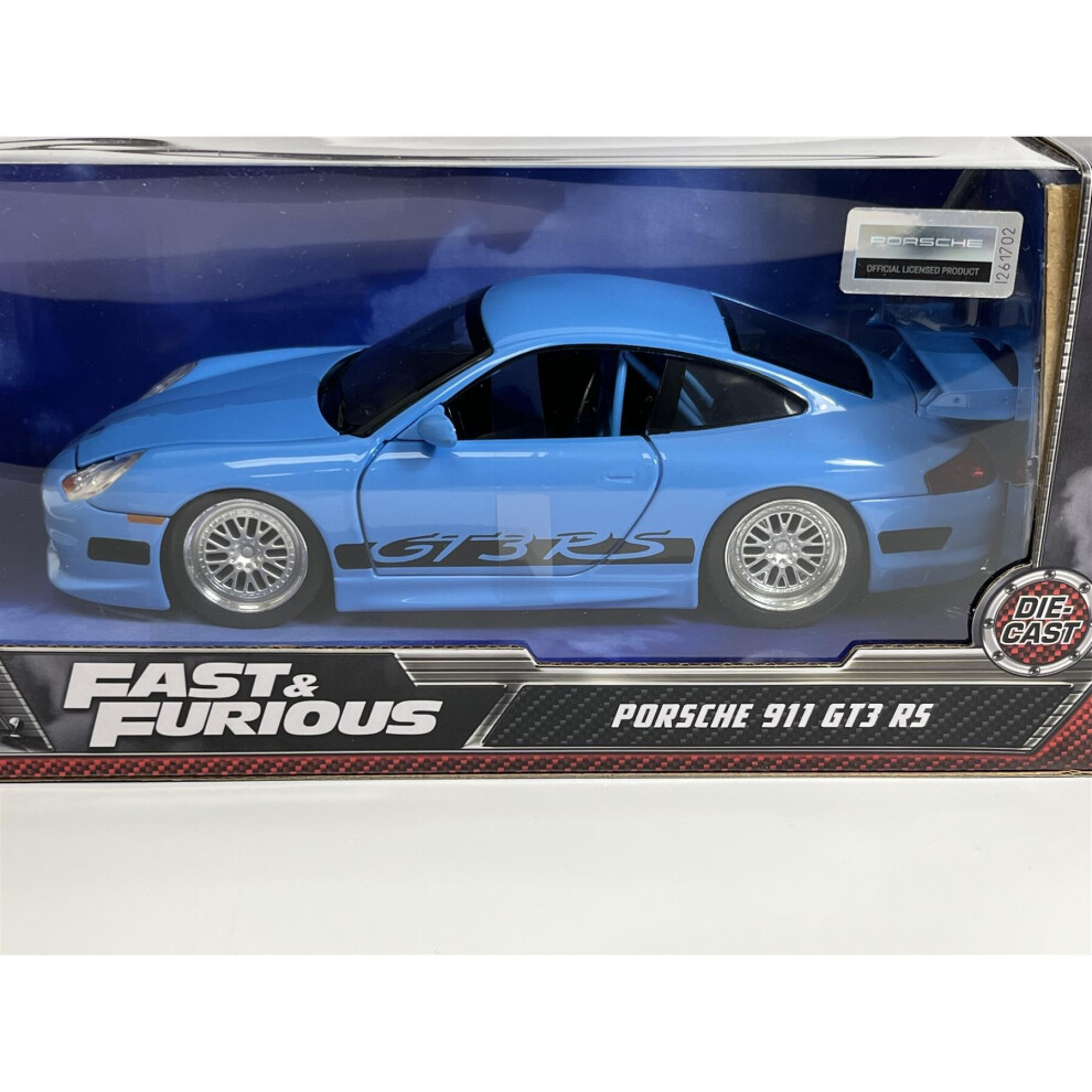 Jada Fast And Furious Brians Porsche 911 Gt3 Rs 1:24 Scale 253203080 Blue