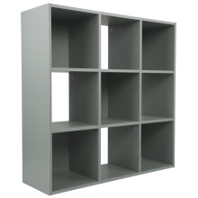 (No Drawers) Charles Jacobs Grey 9 Cube Open Book Shelf Storage