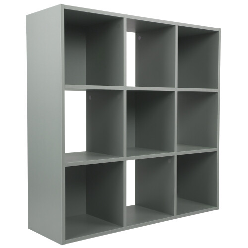 Charles Jacobs (No Drawers) Charles Jacobs Grey 9 Cube Open Book Shelf Storage