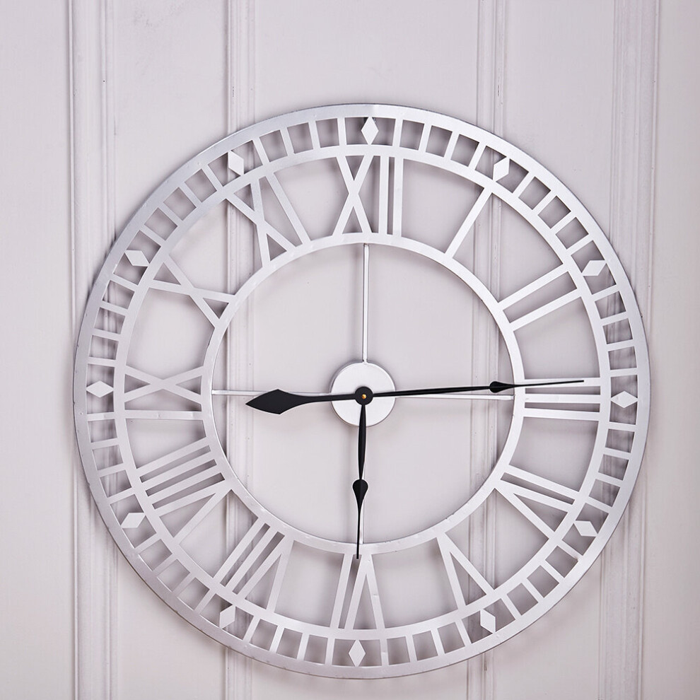 80CM Large Metal Roman Numeral Skeleton Wall Clock