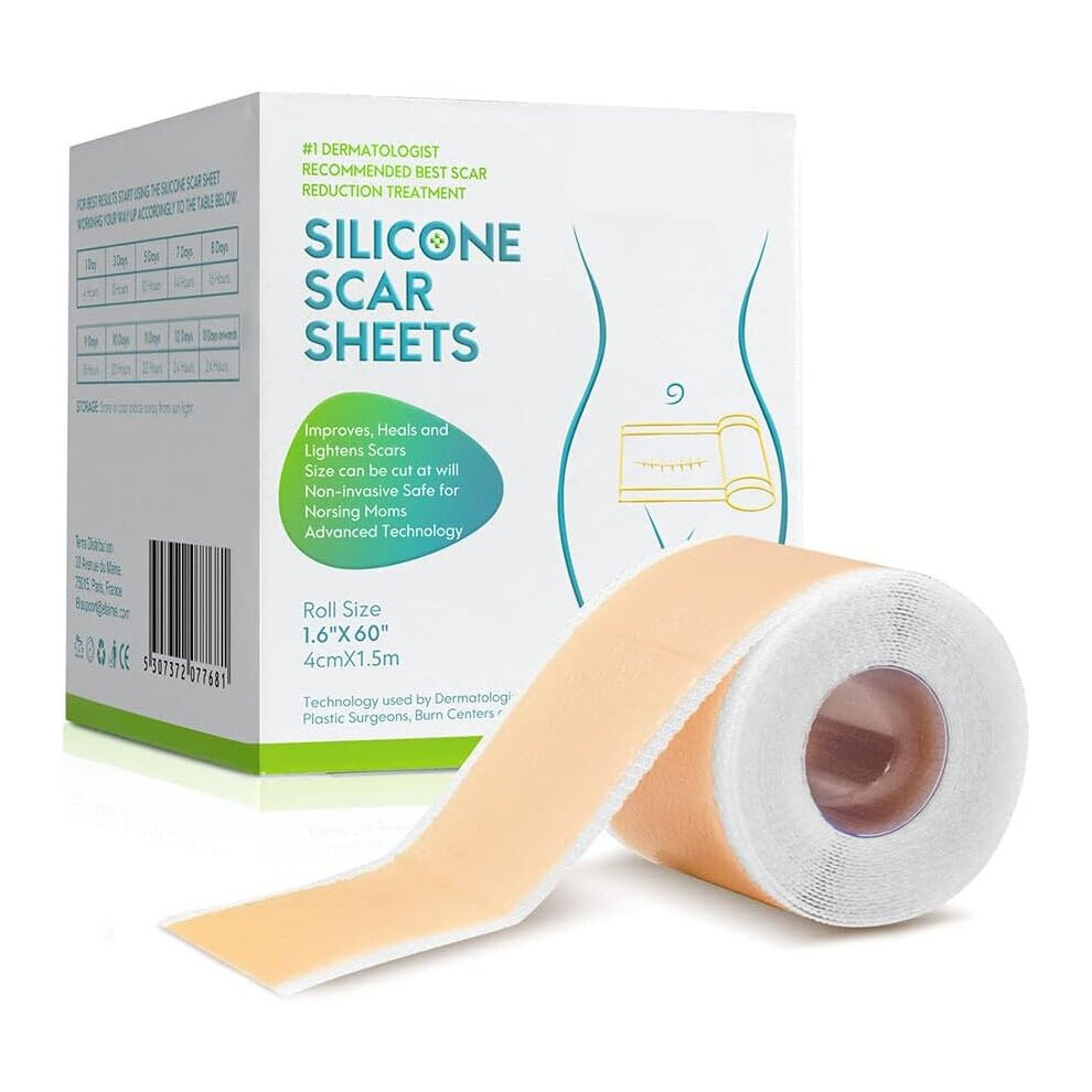 Silicone Scar Stickers Scar Removal Sheets Soft Silicone Scar Tape Roll, Medical Silicone Easy-Tear Gel Tape Roll Medical Grade