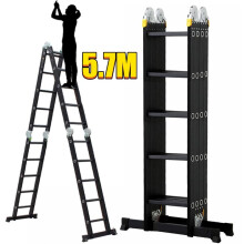 14in1 5.7M Aluminium Folding Ladder Multi Purpose Safety Step Ladders