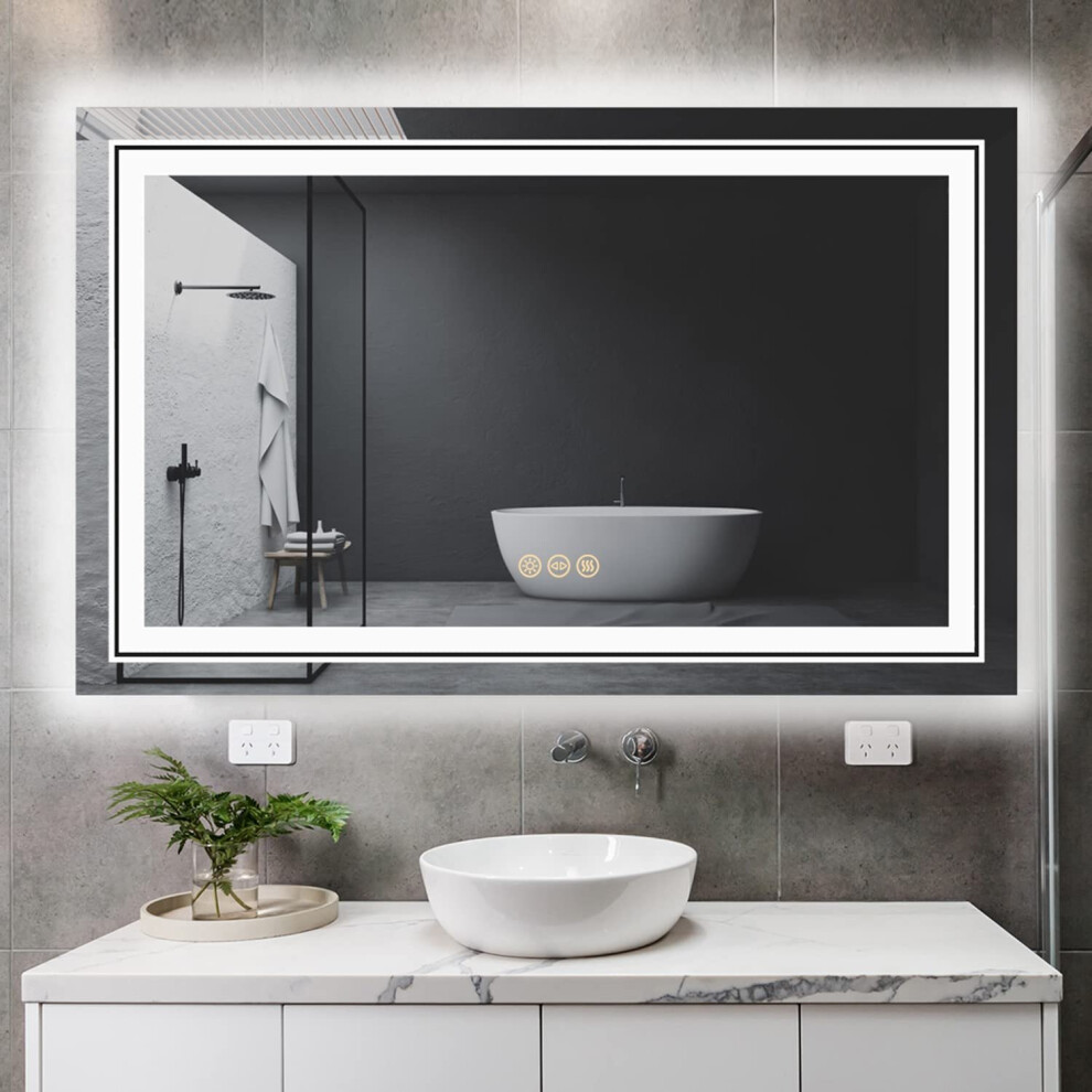Luvodi (Rectangle(1000X600mm)) Led Bathroom Vanity Mirror Wall Mounted