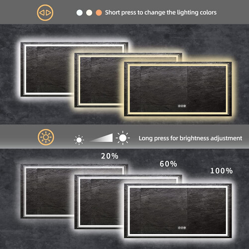 (Rectangle(1200x800mm)) LUVODI LED Bathroom Vanity Mirror Wall Mounted 2