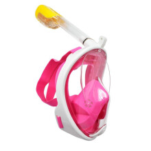 (Pink, S/M) Swimming Diving Mask Full Face Anti-fog Snorkeling Scuba Diving Mask Underwater Spearfishing Mask Glasses Training Mask