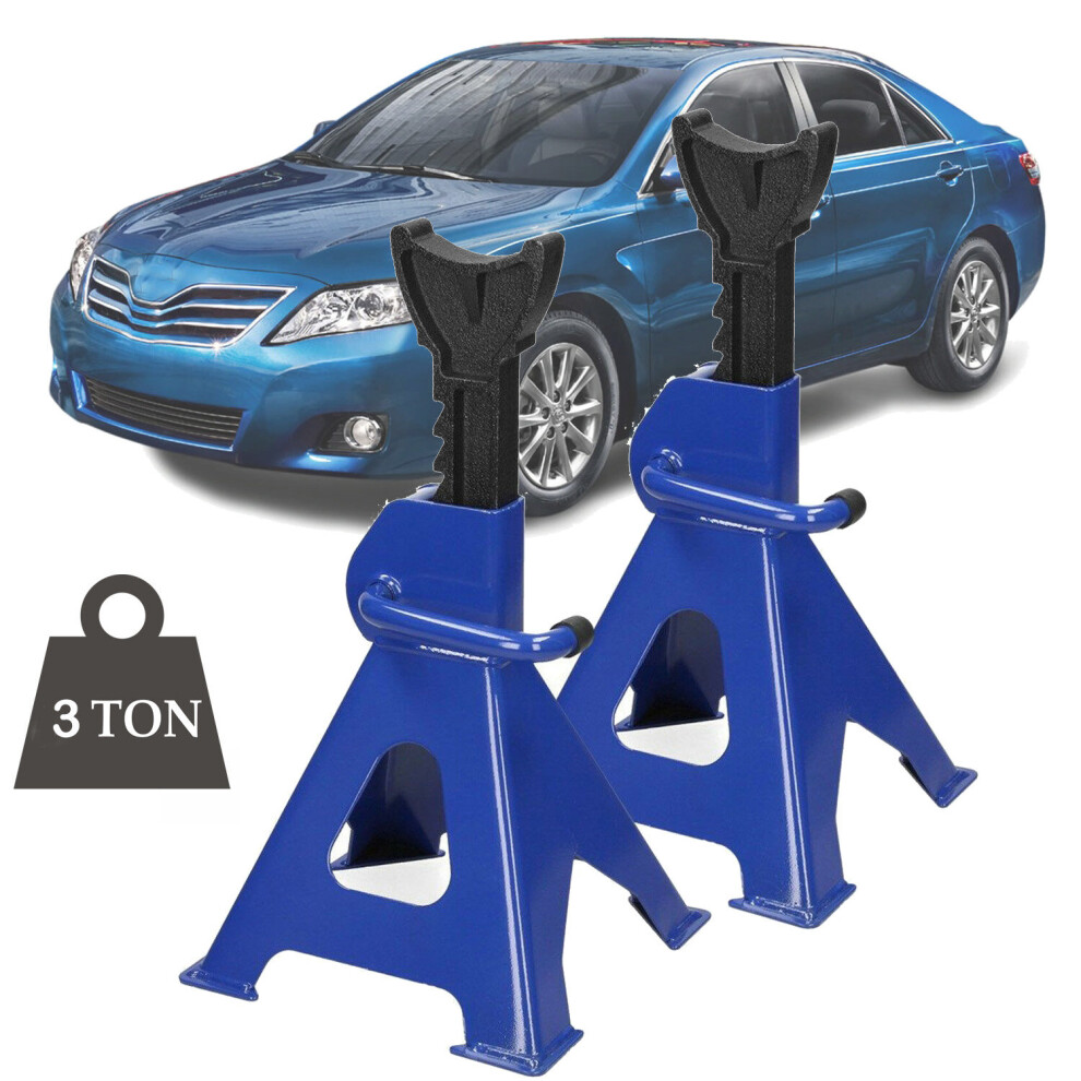 3 Tonne Axle Stands Heavy Duty Steel Durable Strong Ratchet Type Jack Stands Set of 2 for Car Van Garage Home