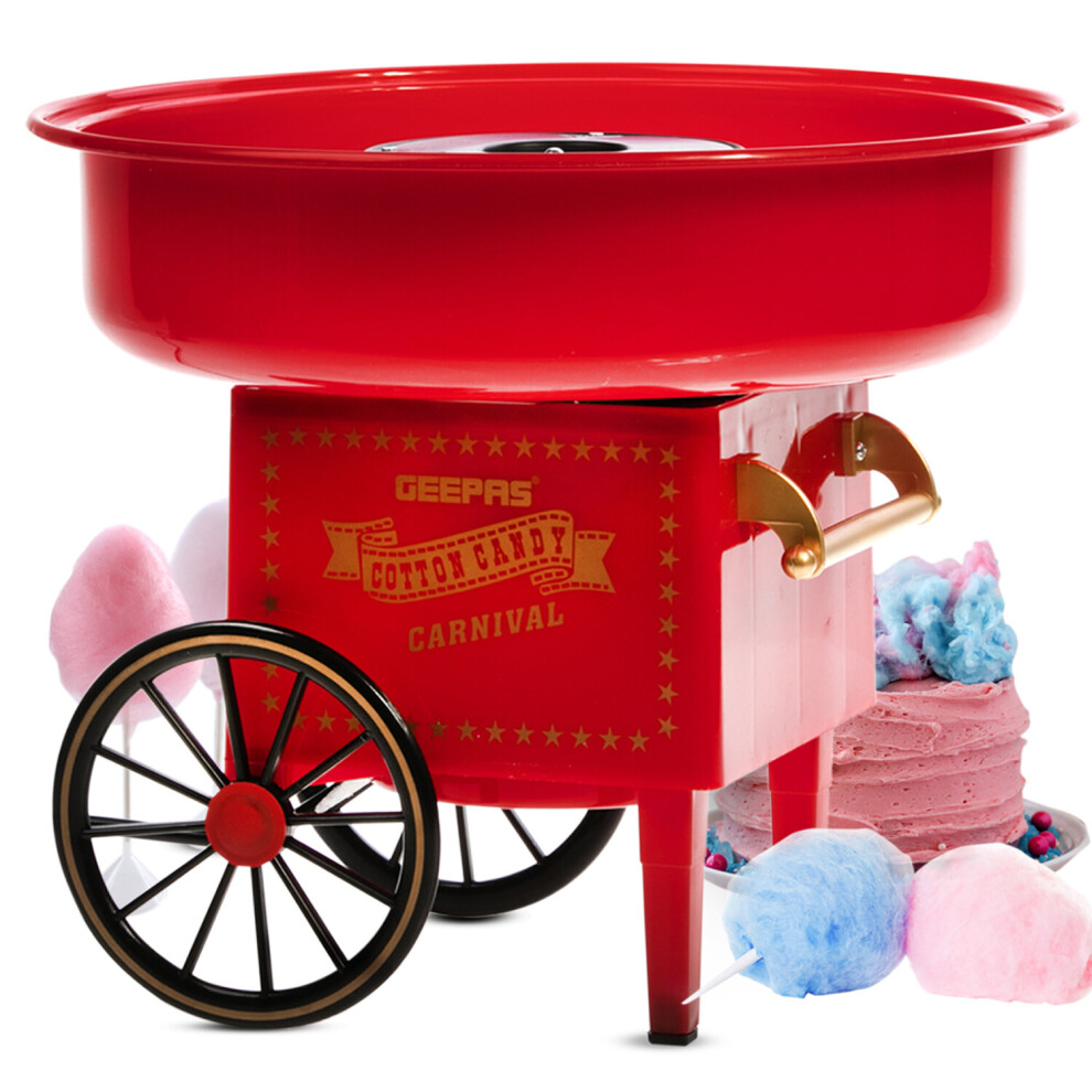 Geepas 500W Cotton Candy Maker Floss Birthday Parties Celebrations Easy To Use, Fun & Exciting To Make Candy Floss Quickly, Simple Design