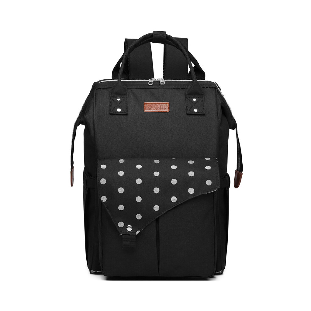 (Black) Miss LuLu Maternity Backpack With USB Connectivity