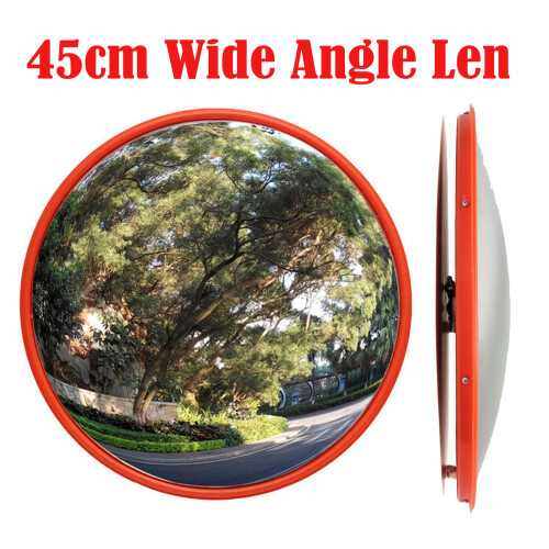 (30CM) Round Convex Security Mirror Wide Angle View Unbreakable Mirror with Bracket Multi Use for Indoor & Outdoor 2