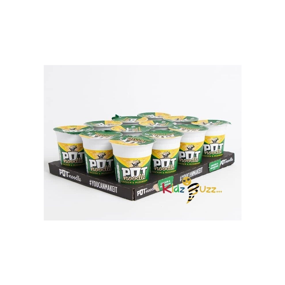 Pot Noodle: Chicken & Mushroom  12 x 90g Pots Tasty And Yummy