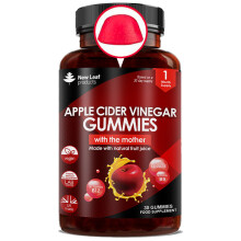 Apple Cider Vinegar Gummies Vegan, Vitamin B12 Folate (1 Month Supply)
