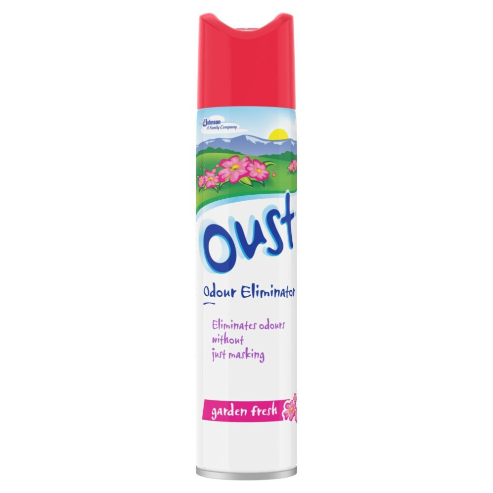 Oust Odour Eliminator Aerosol Garden Fresh Air Freshener 300ml (Pack of 12)