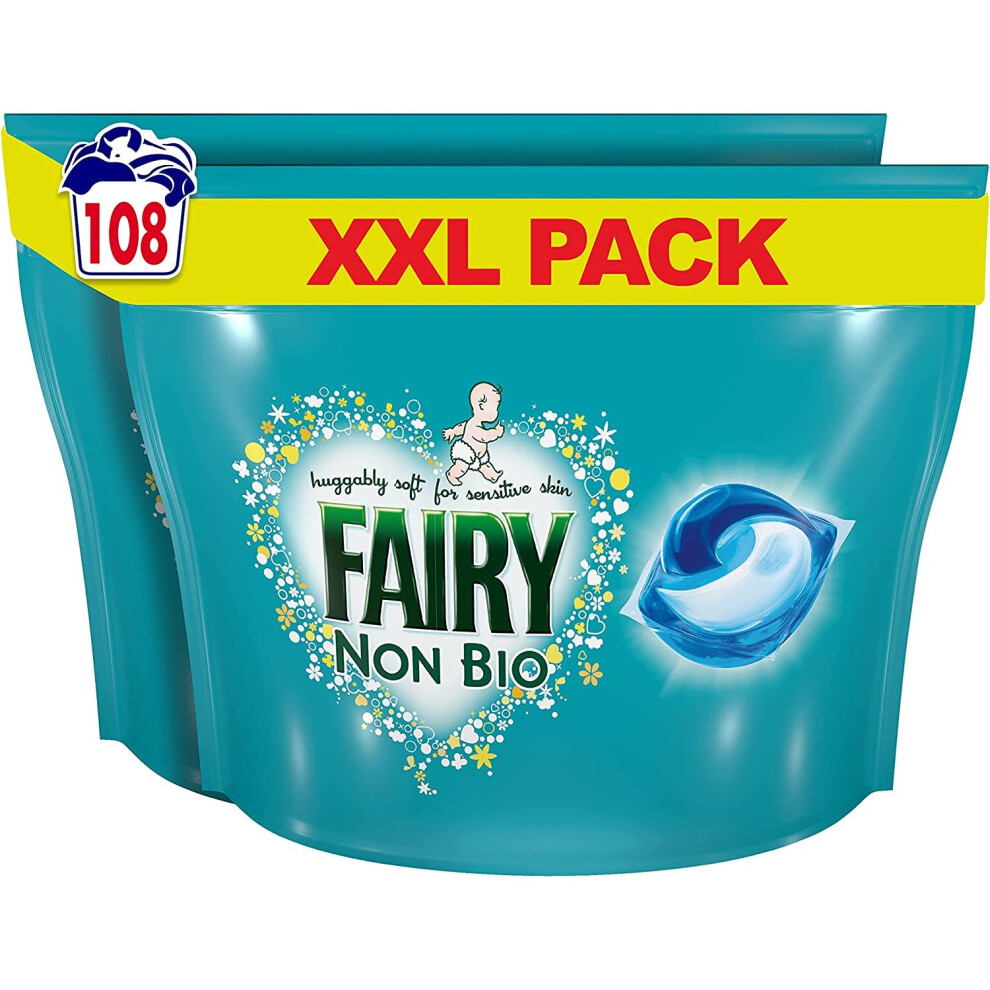Fairy Non-Bio Pods Washing Detergent Capsules - Unscented, 108 Washes (54 X 2), For Sensitive Skin, Premeasured Doses | B08dgpkwwr