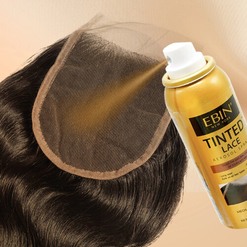 EBIN TINTED LACE AEROSOL SPRAY - LIGHT WARM BROWN 2