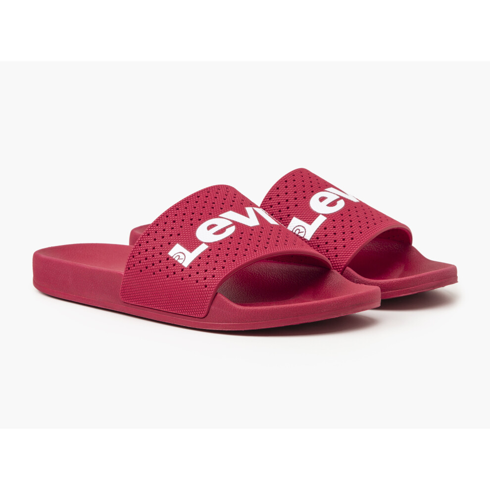 (9) Levis Mens Sliders ~ June Performance Red