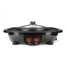 Electric Hotpot Oven 220V 1800W Smokeless Barbecue Pan Grill Machine for Kitchen