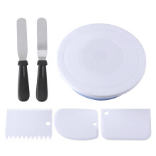 6PCS Cake Baking Tools Stand Turntable Rotating Rack Dough Rotary Table DIY Kits