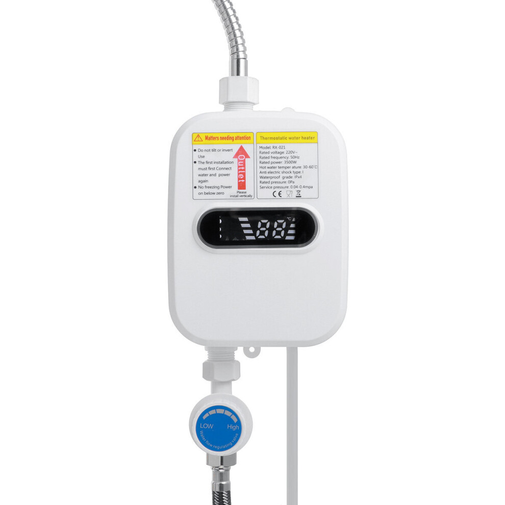 3500W 110V Instant Water Heater Shower 3S Heating Bathroom Kitchen Tankless Electric Water Heater Temperature Display 6907768994449