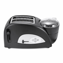 2 In 1 Stainless Toaster and Egg Cooker Breakfast Wide Slot Toaster Kitchen Oven Machine