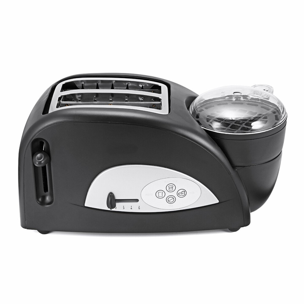 2 In 1 Stainless Toaster and Egg Cooker Breakfast Wide Slot Toaster Kitchen Oven Machine