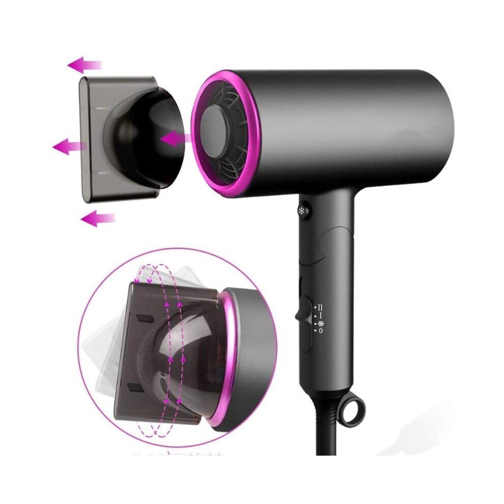 Anion Hair Dryer Portable 1400W High Power Lightweight Constant Temperature Hair Dryer Low Noise for Home Travel