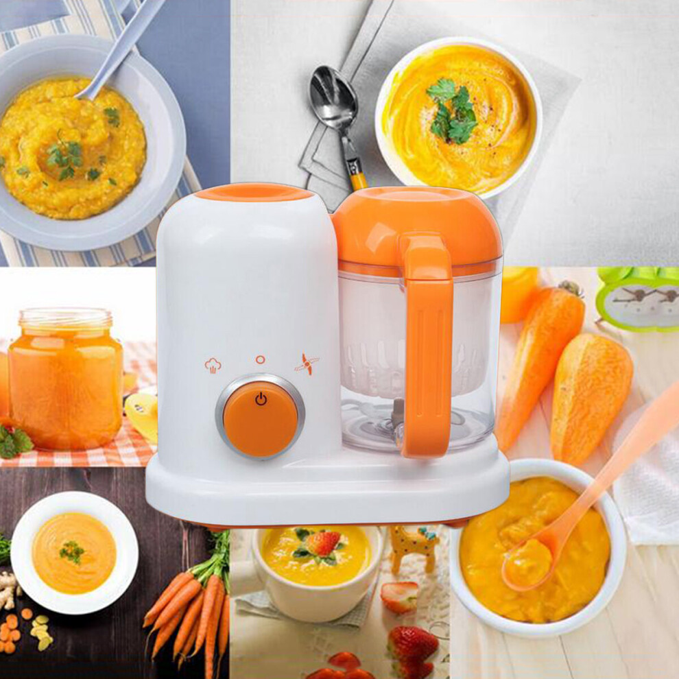 Electric Baby Food Maker Processor Toddler Blender Safe Healthy Steamer Processor Bpa Free Orange