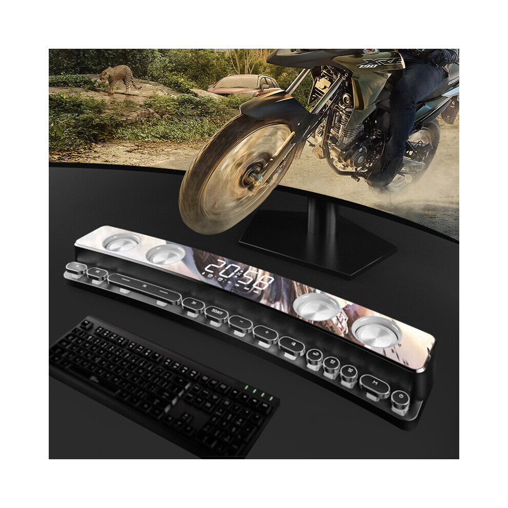 [Clock Version] Soaiy Sh39 Bluetooth5.0 Electronic Sports Speaker Clock Function Hifi Sound Quality Desktop Audio Subwoofer Dual Speakers 6900075934559