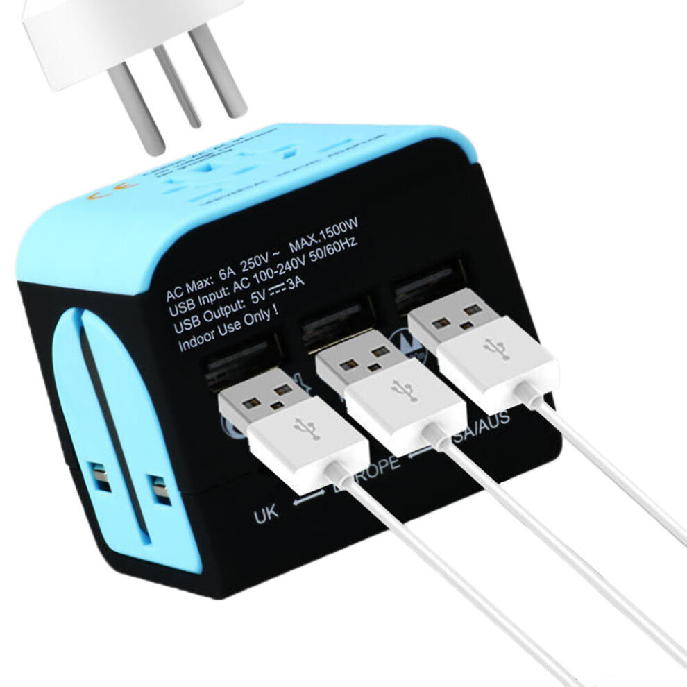 Wongplug Le-07 Multi-Function Usb Conversion Plug Conversion Socket 3 Usb Port Global Multi Country Converter Eu / Us / Au / Uk Plug Usb Connector 304691775279