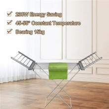 DWD Electric Heated 230w Clothes Airer with Wings Indoor Rack Stable Legs 5 Min Heating 45-55C Constant Temperature Max Load 15Kg Foldable Design