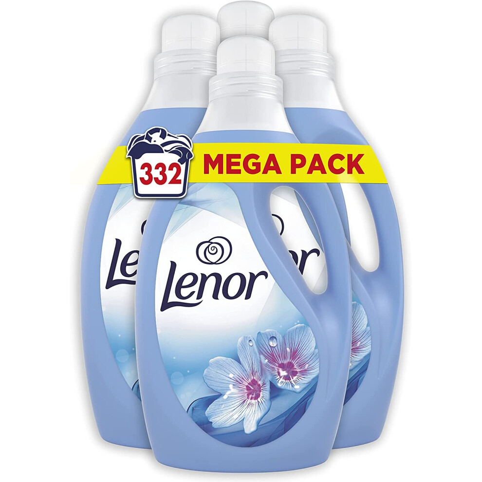 Lenor Fabric Conditioner, 332 Washes, 12L (3L x 4), Spring Awakening, Protects Clothes From Stretching