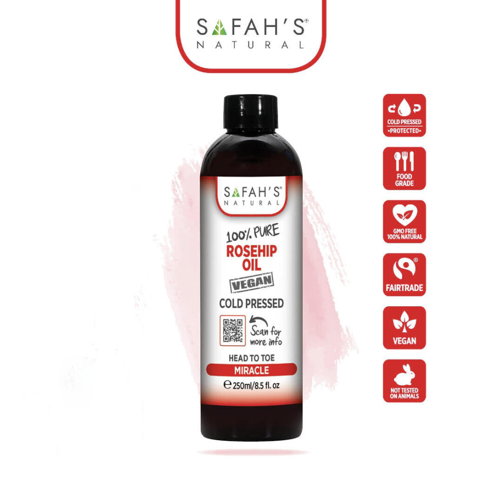 Safah's Natural Cold Pressed 100% Pure Rosehip Oil 250 Ml