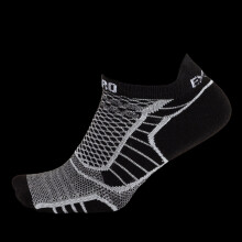 (M) Thorlo Experia Prolite Ultra-Light No-Show Running Socks, Black/White