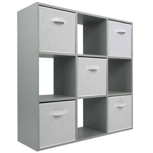 Charles Jacobs (5 White Drawers) Charles Jacobs Grey 9 Cube Open Book Shelf Storage